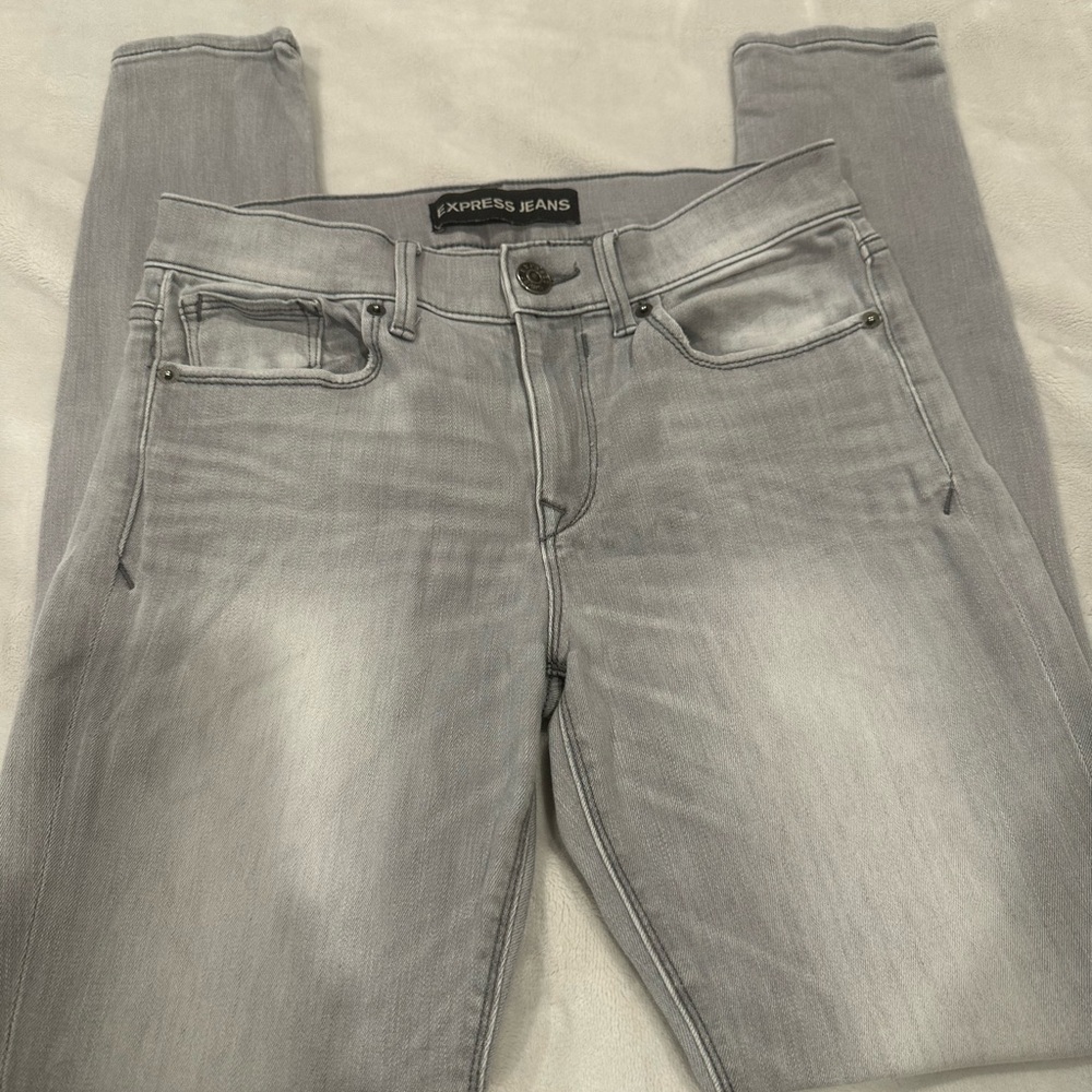 Express Women's Soft Gray Skinny Jeans